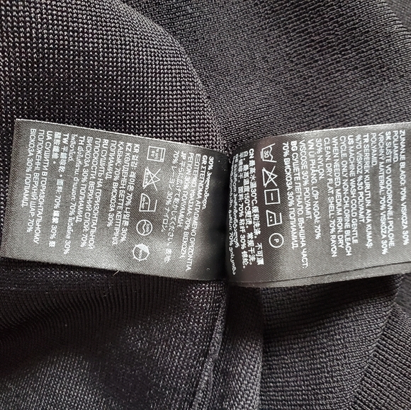 H&M black crossover bodycon dress sz Medium - Picture 9 of 10